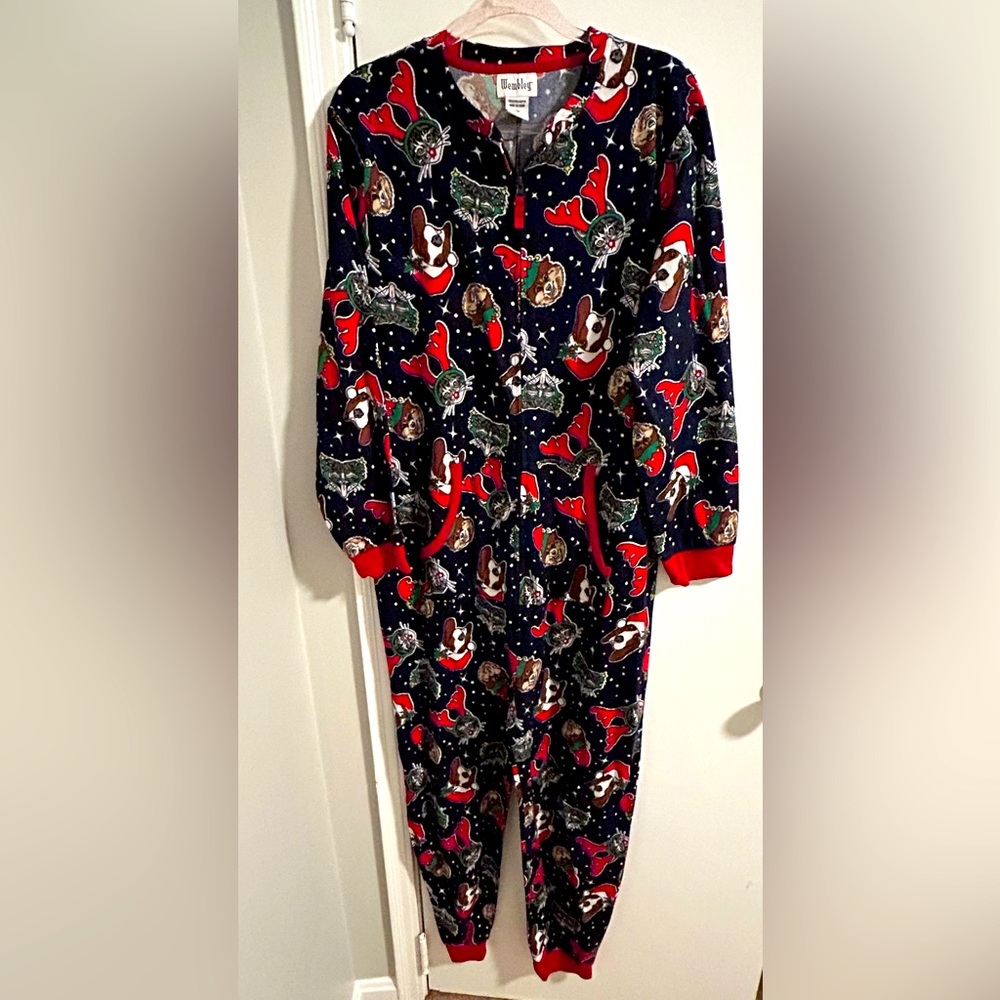 Christmas Pajamas. Wembley Footless Onsie Size L/XL